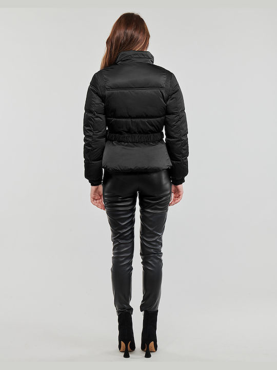 Guess Women's Short Puffer Jacket for Spring or Autumn Black