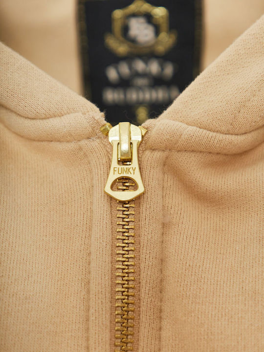 Damen Sweatshirtjacke Beige