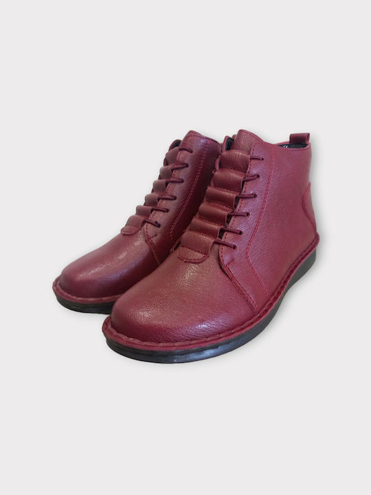 M&M Damen Knöchelstiefel Burgundisch