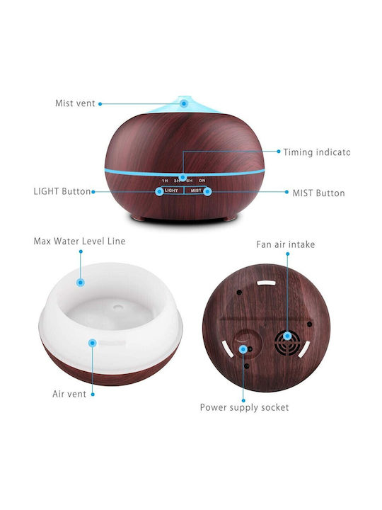 LED Aromatherapie-Diffusor mit Timer Braune 550ml 010-00-05