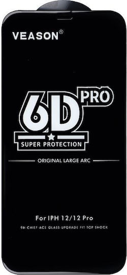 6D Pro Veason Glass Full Face Tempered Glass Μαύρο (iPhone 8 Plus / 7 Plus)