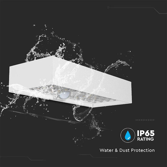 V-TAC Wall Mounted Solar Light 6W 900lm Natural White 4000K with Motion Sensor IP65 23cmx9.7cmx4.27cmcm
