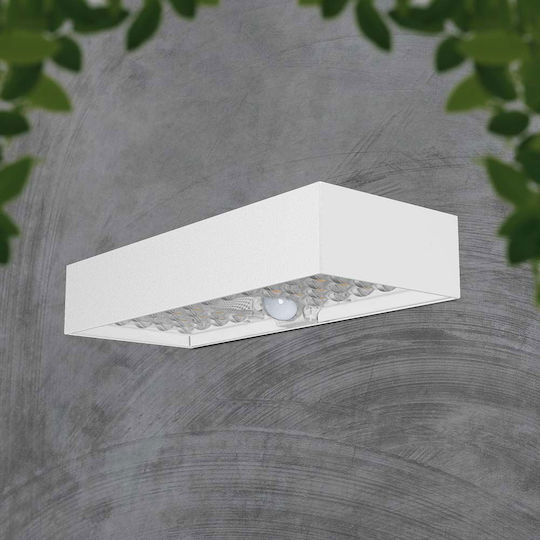 V-TAC Wall Mounted Solar Light 6W 900lm Natural White 4000K with Motion Sensor IP65 23cmx9.7cmx4.27cmcm