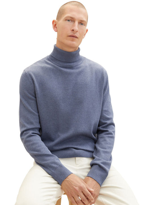 Tom Tailor Men's Long Sleeve Sweater Turtleneck Blue