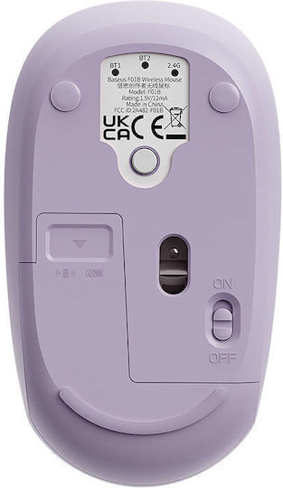 Baseus F01B Ασύρματο Bluetooth Mini Ποντίκι Μωβ