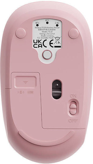 Baseus F01B Ασύρματο Bluetooth Mini Ποντίκι Ροζ