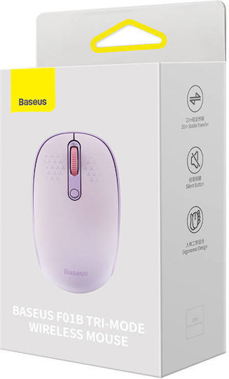Baseus F01B Ασύρματο Bluetooth Mini Ποντίκι Μωβ