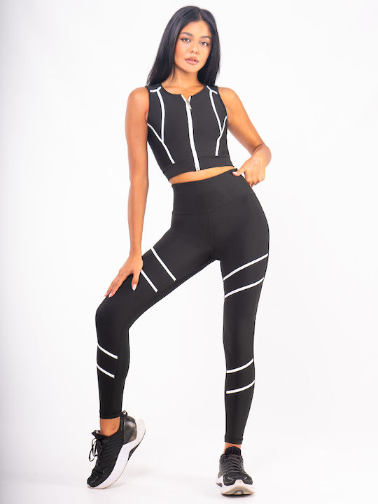 Training Women's Long Firming High Waist Push Up Leggings Black
