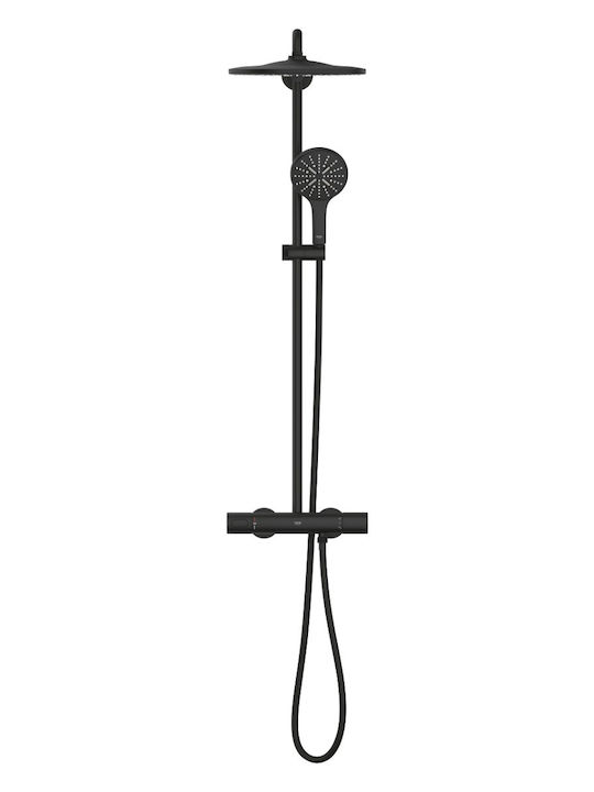 Grohe Rainshower Reglabilă Coloană de duș cu Baterie Neagră Grohe Rainshower Reglabilă Coloană de duș cu Baterie Neagră
