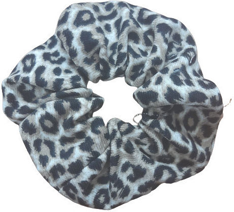 Famous Shoes Grey Hair Scrunchie S2209-1 Leopard Velvet