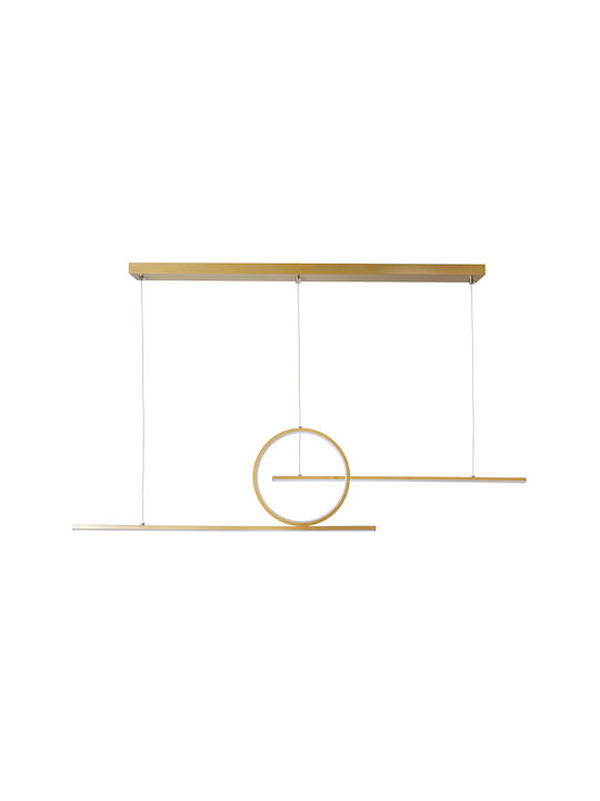 GloboStar Tereza Pendant Light Gold LED with Warm to Cool White Light Rail 110x34cm