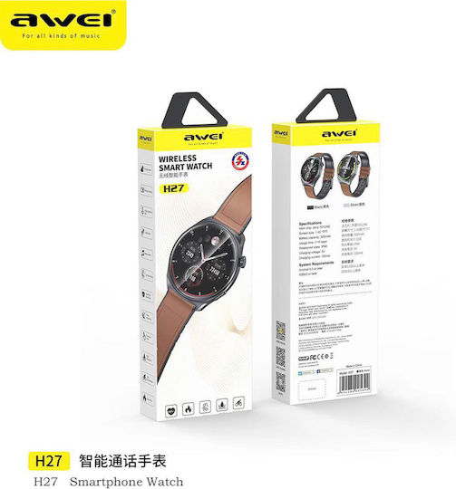 Awei H27 45mm Smartwatch with Heart Rate Monitor (Brown)