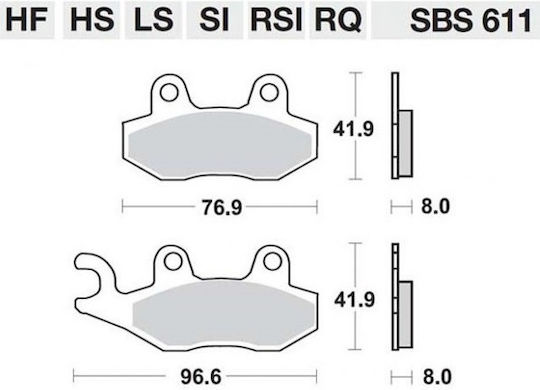 SBS Τακάκια Μοτοσυκλέτας Εμπρός για Kawasaki KLX 250