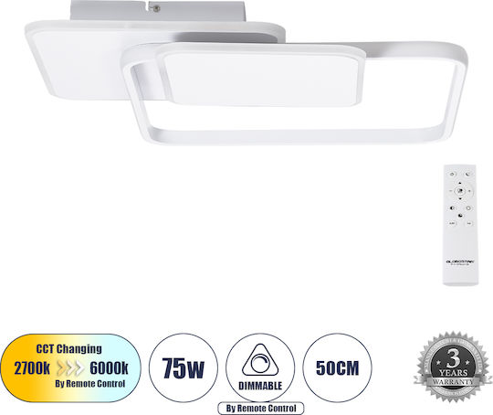 GloboStar Squaro Πλαφονιέρα 51εκ. LED με Τηλεχειριστήριο GloboStar Squaro Πλαφονιέρα 51εκ. LED με Τηλεχειριστήριο