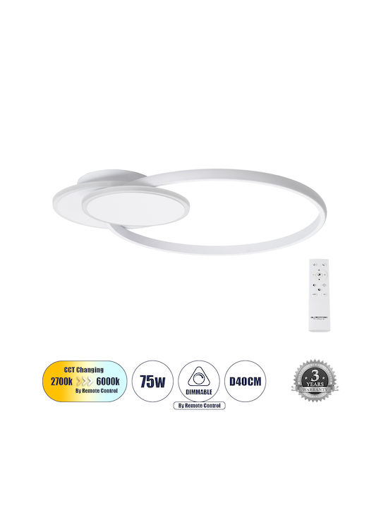 GloboStar Circuo Modernă Plafonieră de Tavan cu LED Integrat în culoare Alb 42.5buc