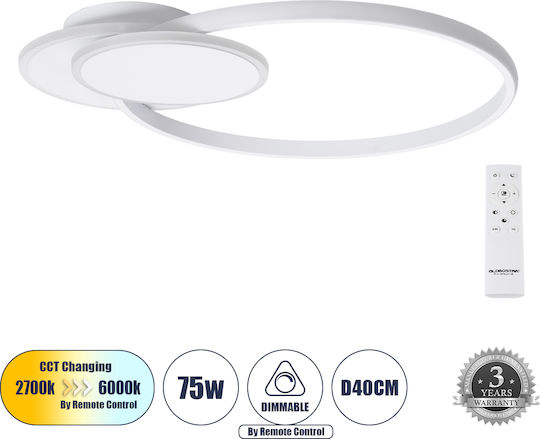 GloboStar Circuo Πλαφονιέρα 42.5εκ. LED με Τηλεχειριστήριο GloboStar Circuo Πλαφονιέρα 42.5εκ. LED με Τηλεχειριστήριο