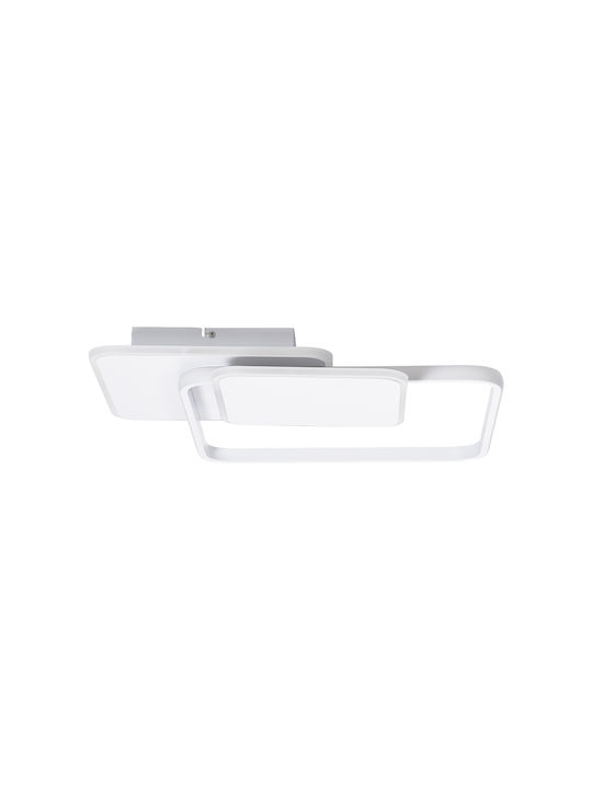GloboStar Squaro Deckenleuchte 51cm Weiß mit Integrierter LED und Fernbedienung
