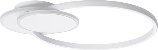 GloboStar Circuo Plafonieră de Tavan 42.5buc Albă cu LED Integrat și Telecomandă