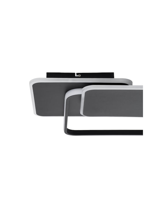 GloboStar Squaro Ceiling Mount Light 51cm Black with Integrated LED and Remote Control