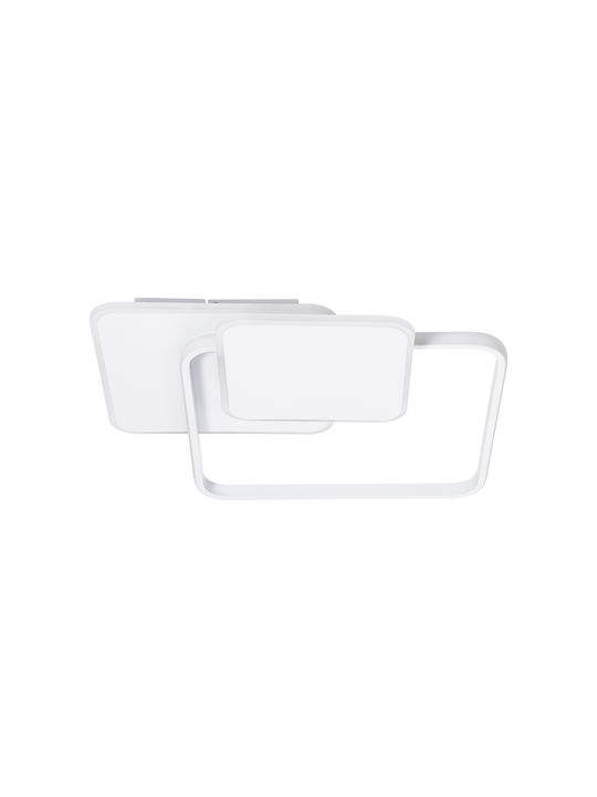GloboStar Squaro Deckenleuchte 51cm Weiß mit Integrierter LED und Fernbedienung