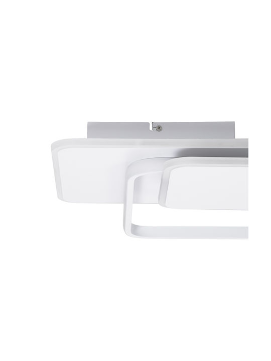 GloboStar Squaro Deckenleuchte 51cm Weiß mit Integrierter LED und Fernbedienung
