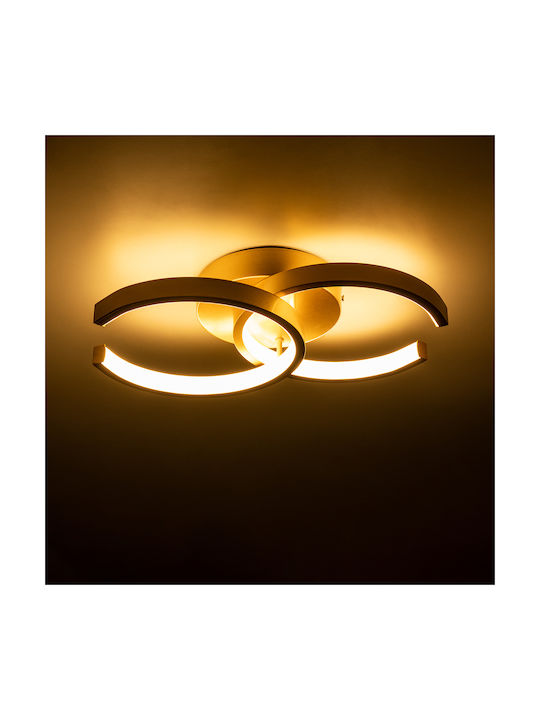 GloboStar Eva Ceiling Mount Light 20.5cm Gold with Integrated LED and Remote Control