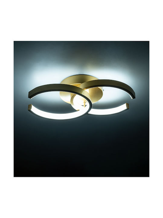 GloboStar Eva Ceiling Mount Light 20.5cm Gold with Integrated LED and Remote Control