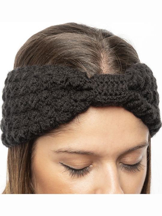Γυναικείο Headband Πλεκτό σε Μαύρο χρώμα
