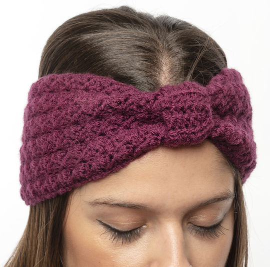 Headband Knitted in Purple color