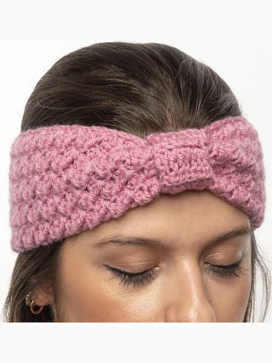 Γυναικείο Headband Πλεκτό σε Ροζ χρώμα