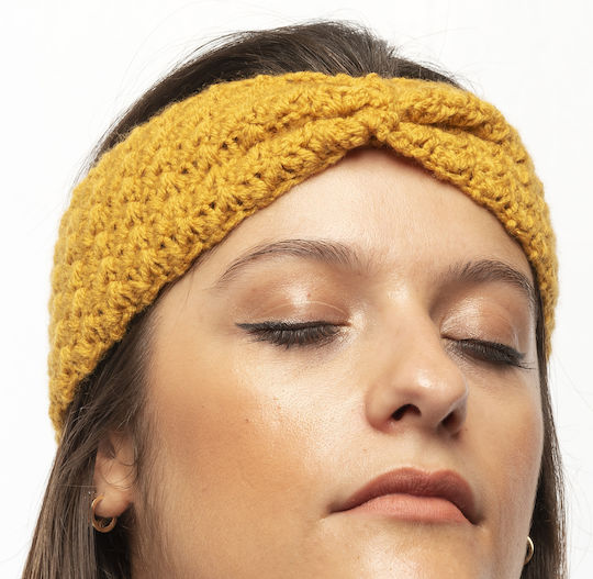Headband Knitted in Yellow color