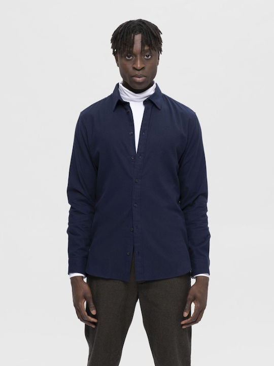 Selected Herrenhemd Overshirt Langärmelig Flanell Dark Sapphire