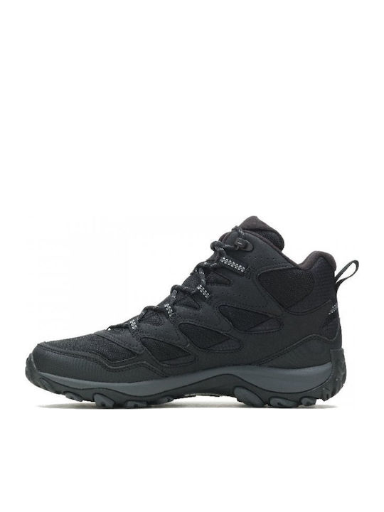 Merrell West Rim Ανδρικά Ορειβατικά Μποτάκια Αδιάβροχα Μαύρα