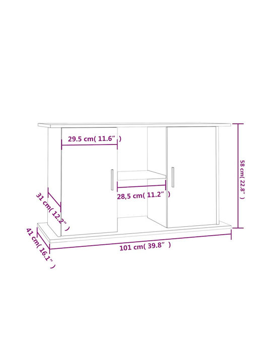 vidaXL Aquarium Stand Βάση Ενυδρείου Ντουλάπι με Ραφιέρα