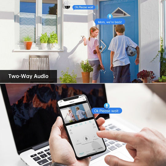 Sectec ST-593-4M-IC IP Cameră de Supraveghere Wi-Fi Full HD+ 4MP Rezistentă la apă cu Comunicare Bidirecțională și Lentilă 3.6mm