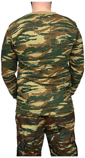 Mânecă lungă Hanorace Camuflaj grecesc Armata greacă 100% Bumbac în Kaki Culoare