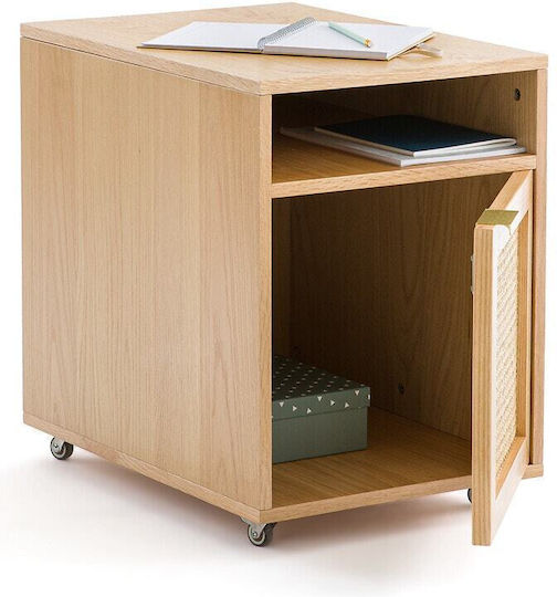 Kabinett Büro aus MDF mit Rädern in Beige, 55x40x55cm
