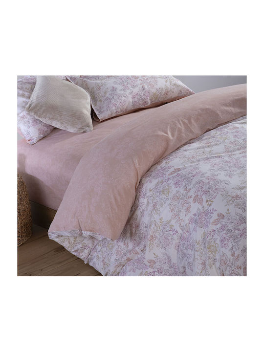 Nef-Nef Homeware Duvet Cover Set Cotton Single with Pillowcase 170x240 Frezia 034393 Salmon