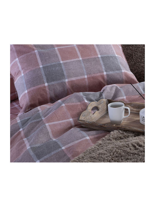 Nef-Nef Homeware Duvet Cover Set Cotton King with 2 Pillowcases 240x230 Coridon 034397 Terra