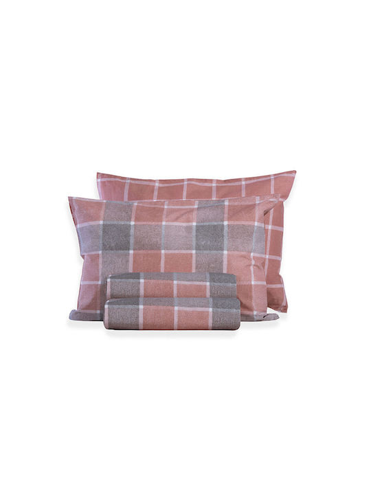 Nef-Nef Homeware Σετ Παπλωματοθήκη Βαμβακερή Υπέρδιπλη με 2 Μαξιλαροθήκες 240x230cm Coridon Terra