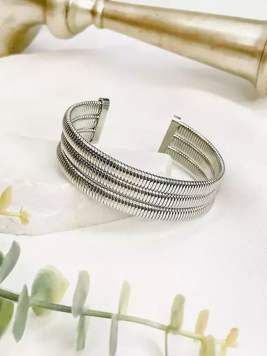 Stainless Steel Handcuff Bracelet Awear Celeste Silver