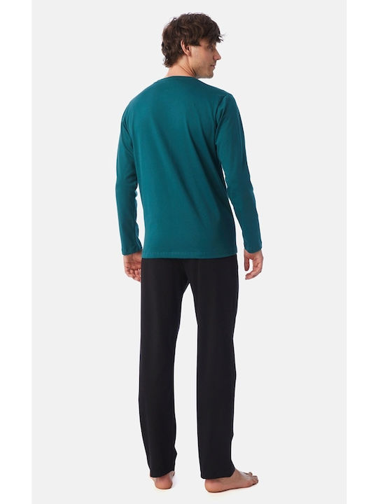 Minerva Not Funny Men's Winter Pajamas Set Green