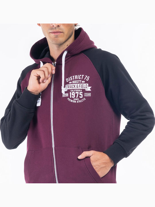 Sweatshirt with Hood Burgundy