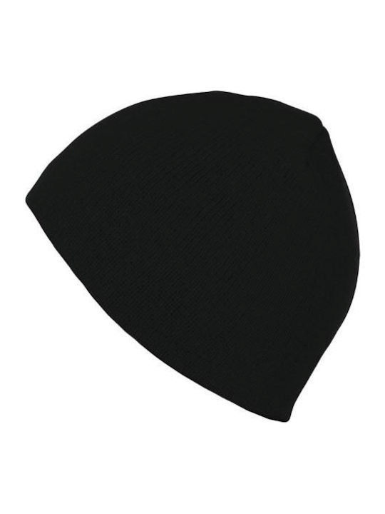 MCS Beanie Unisex Σκούφος Πλεκτός σε Μαύρο χρώμα