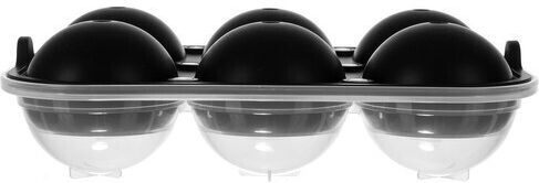 Ruhhy Ice Cube Mold Round Silicone 6 Slots Black