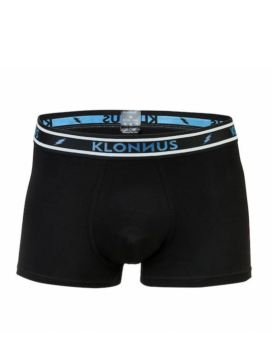 Boxershorts für Männer mit Metallic-Gummi außen Schwarz - Blau 910 Zeus Klonnus