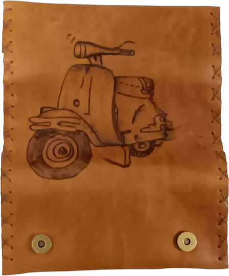 One Leather Tobacco Pouch With Magnetic Clasp Brown