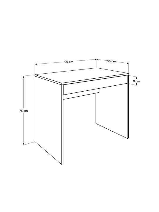 Γραφείο Ξύλινο Καρυδί 90x55x75εκ.