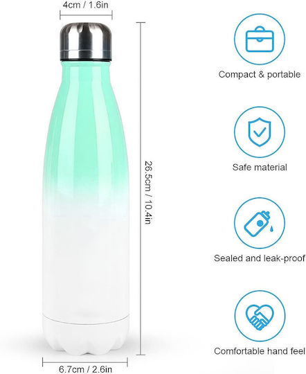 Koupakoupa I Love You Classic Recyclable Bottle Thermos Stainless Steel BPA Free 500ml Green