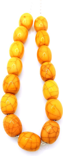 PS Silver Sorgenperlen aus Silber Länge 1.6cm mit Quaste Orange